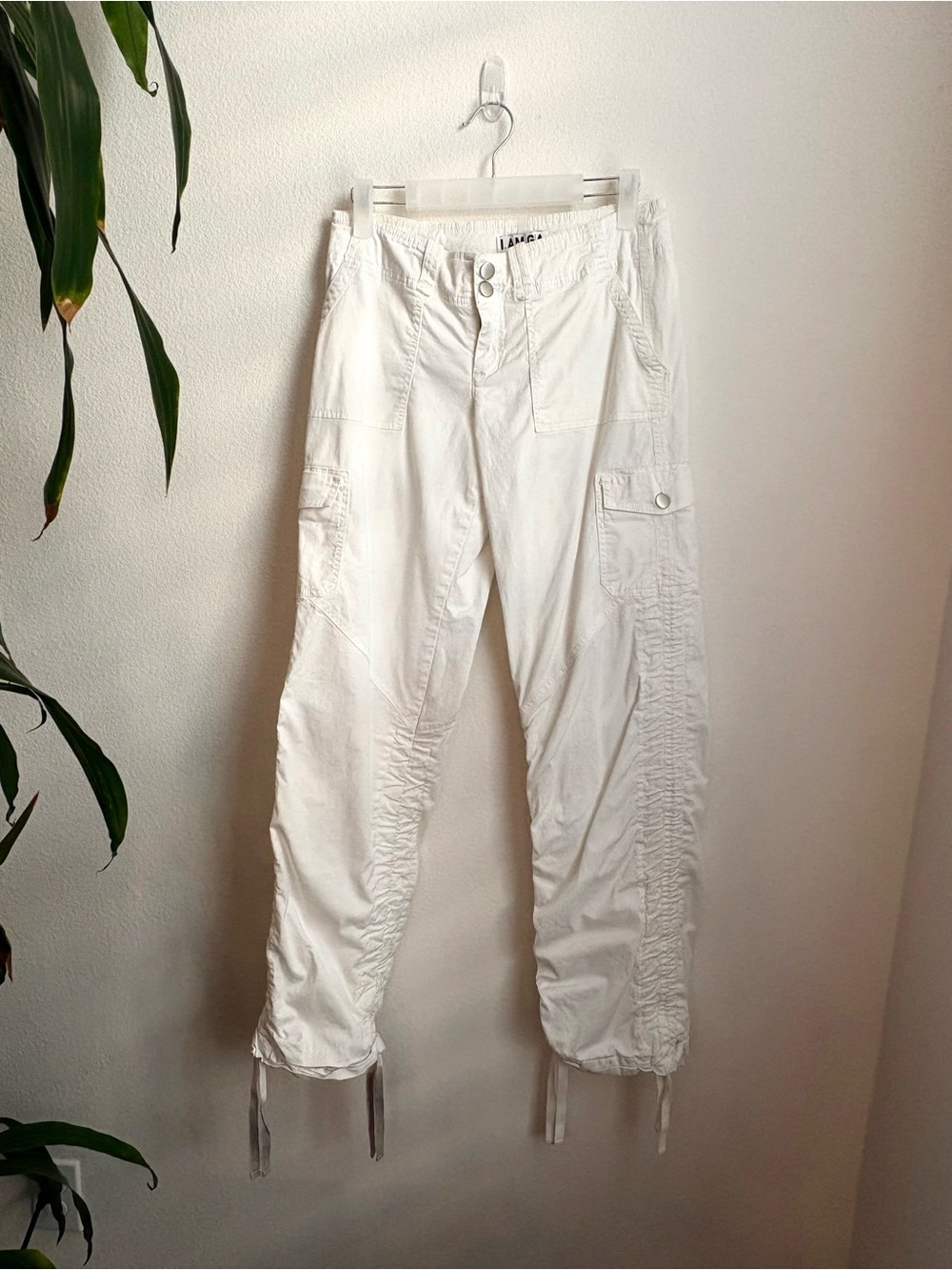 I.AM.GIA Y2K White Cargo Drawstring Utility Pants